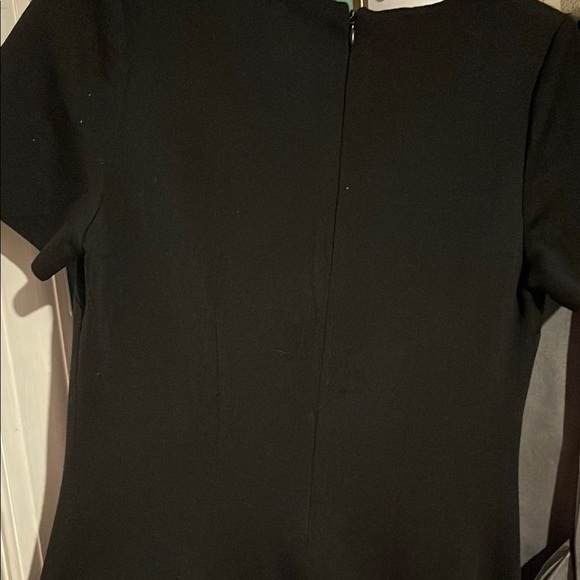 St. John Black Dress with Orange Patterned Hem - Picture 5 of 5